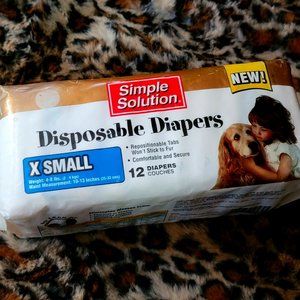 Dog Cat Diapers xsmall 12 ct Disposable.. New!